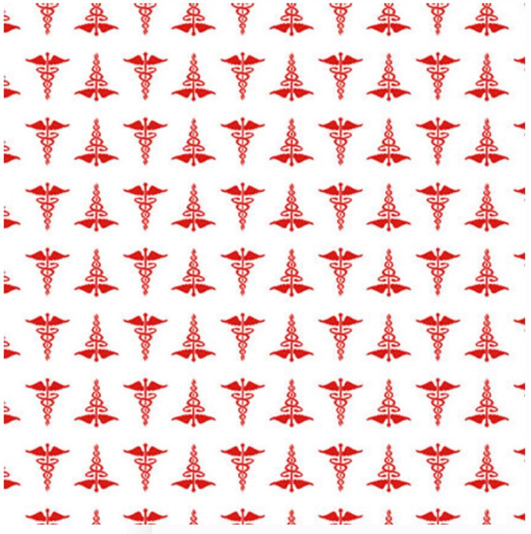 Henry Glass To The Rescue Caduceus White Cotton Fabric By The Yard