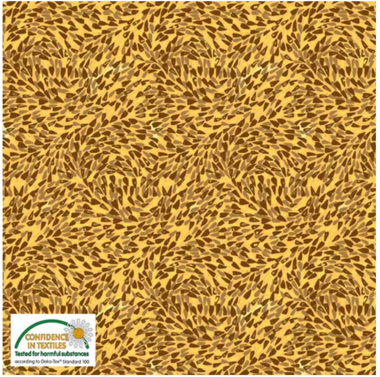 Stof Fillippa's Line Rain Drops Yellow  Cotton Fabric By The Yard