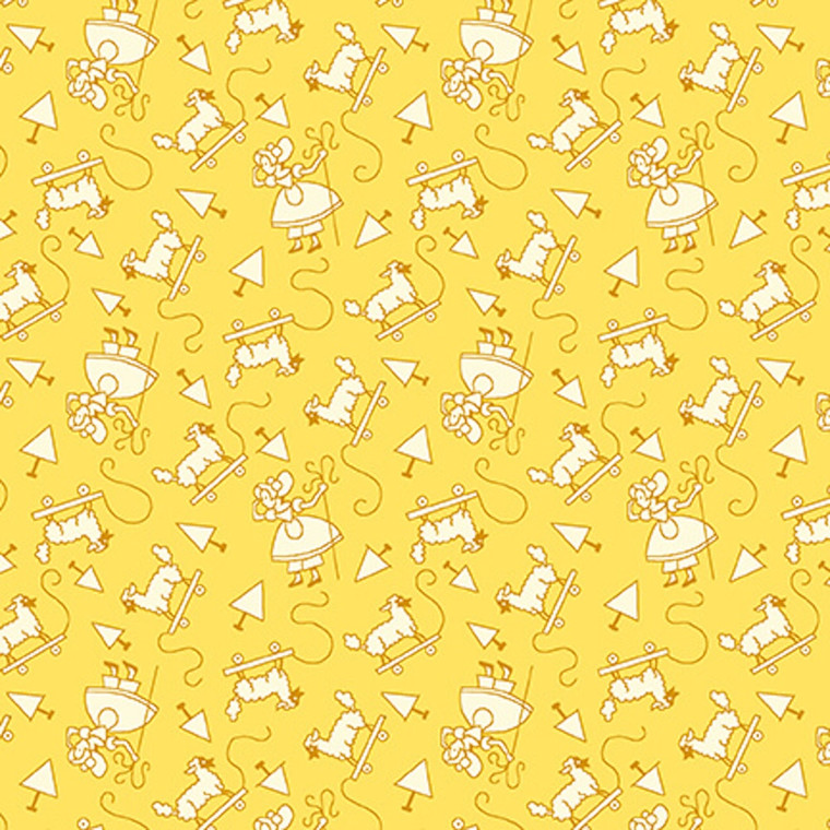 Henry Glass Nana Mae V Tiny Mice Yellow Cotton Fabric By The Yard