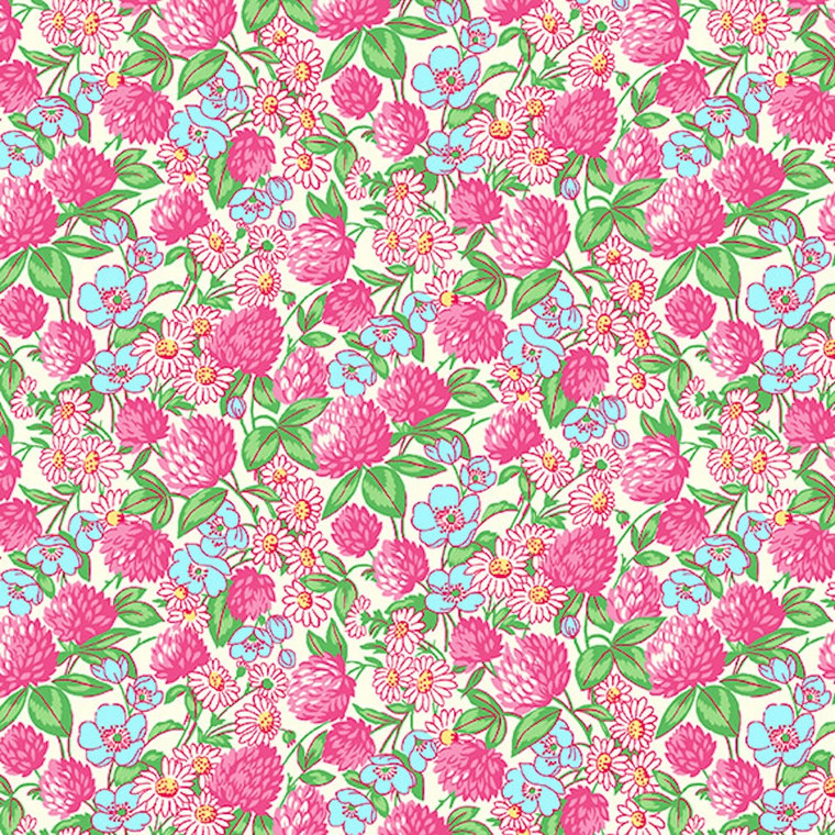Henry Glass Nana Mae V Packed Floral Pink Cotton Fabric By The Yard