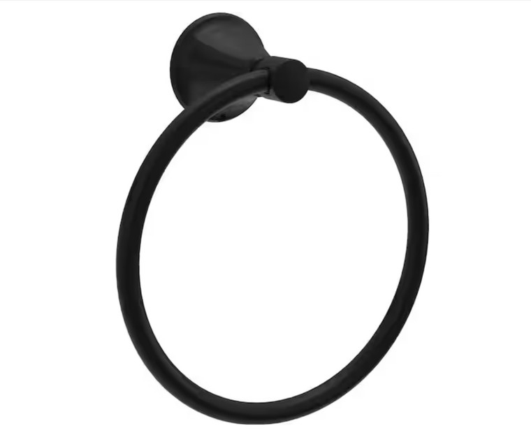 Delta LNA46-MB Lorna Bath Towel Ring Matte Black Finish