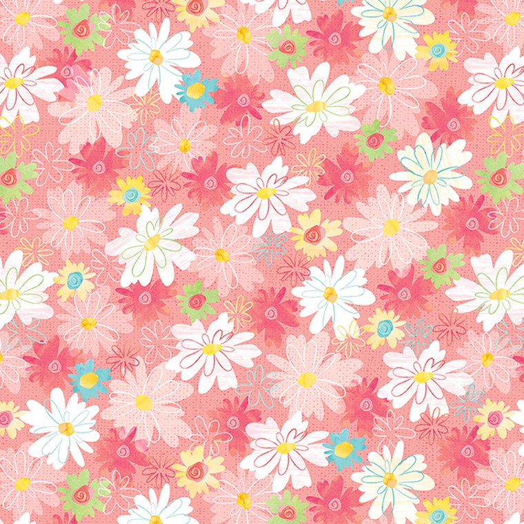 Blank Quilting I'm All Ears Easter Daisies Cotton Fabric By Yard