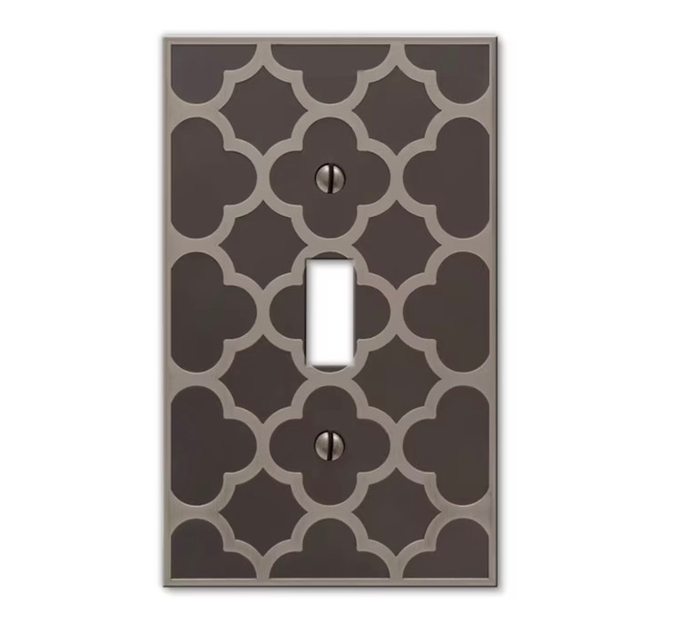 Amerelle Estonia Quatrefoil Single Switch Wall Plate Cover Nickel Finish