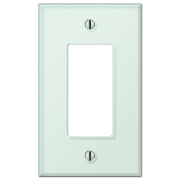 Amerelle Acrylic Glass Tile Single GFCI Decora Wall Plate Cover Mint White