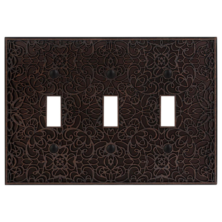 Amerelle Momfort Filigree Single Switch Wall Plate Cover Aged Bronze Finish