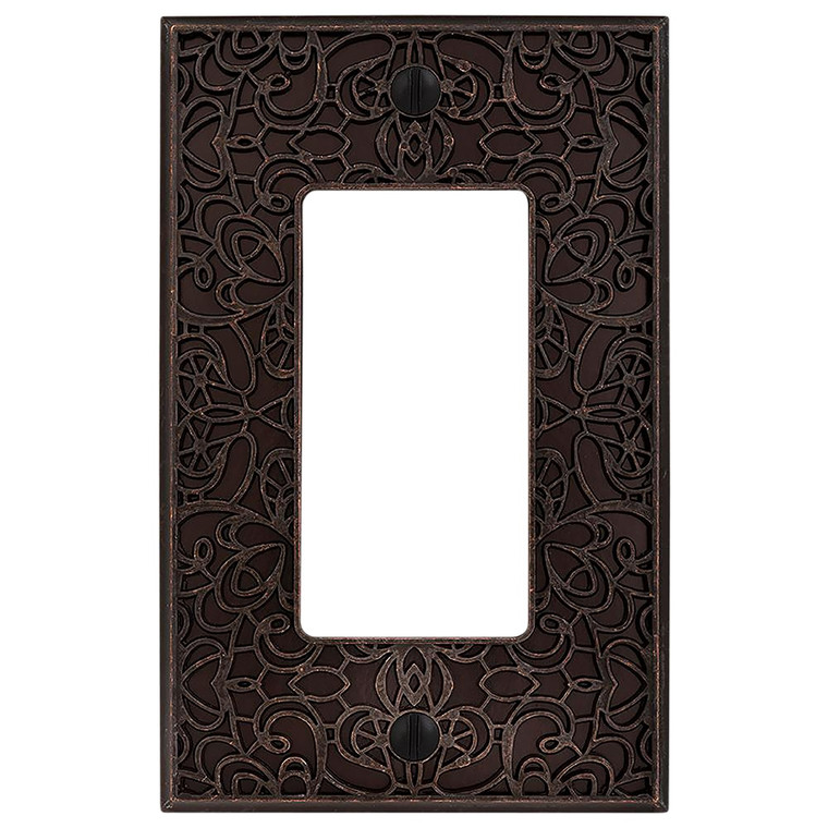 Amerelle Momfort Filigree Single GFCI Decora Wall Plate Cover Aged Bronze Finish