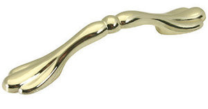 A36631BP 3" Brass Ornate Spoon Foot Cabinet Drawer Pull Knob