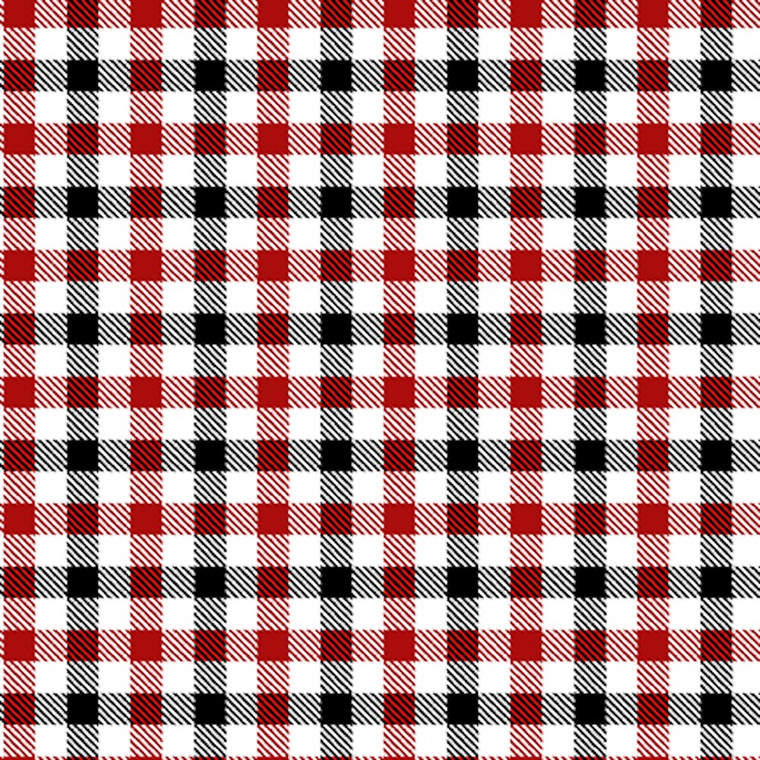 Blank Quilting Plaid Essentials Gingham Black Red Cotton Fabric By The Yard