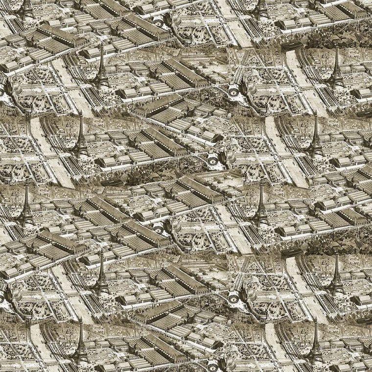 Blank Quilting Paris Nights Map Sepia Cotton Fabric By The Yard