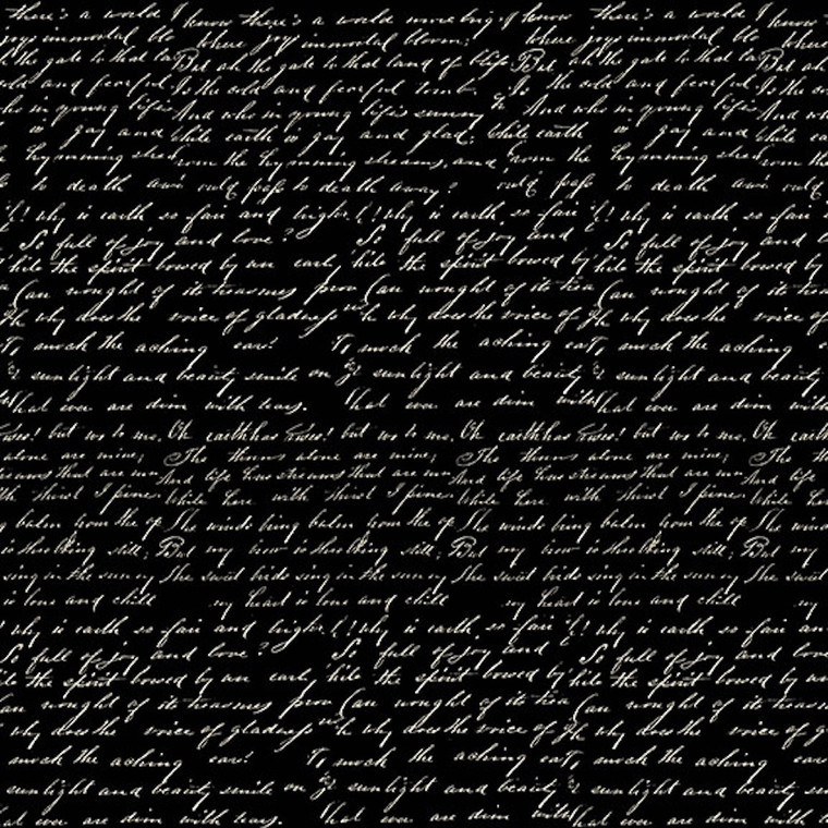 Blank Quilting Paris Nights Writing Black Cotton Fabric By The Yard