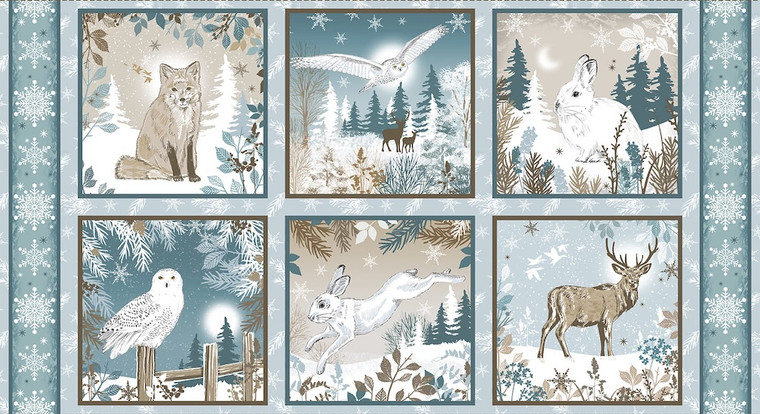 Blank Quilting Winter Whispers 24" Block Panel Cotton Fabric By The Panel