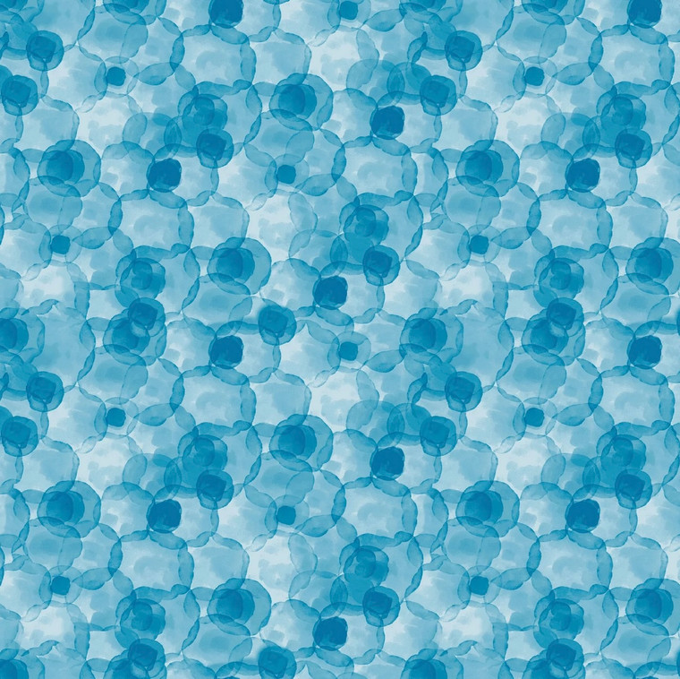 Studio E Blooming Ocean Jellyfish Blue Cotton Fabric By Yard