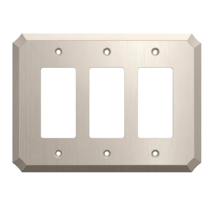 Allen + Roth Advington Satin Nickel Triple GFCI Decora Wall Plate Cover