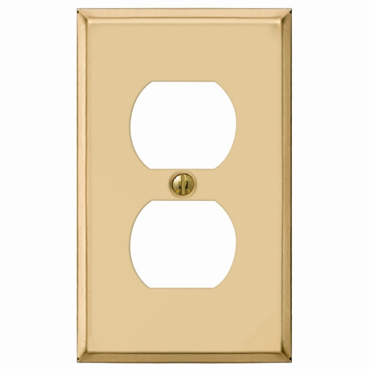 Amerelle Edwardian Single Duplex Outlet Wall Plate Cover Polished Brass Finish