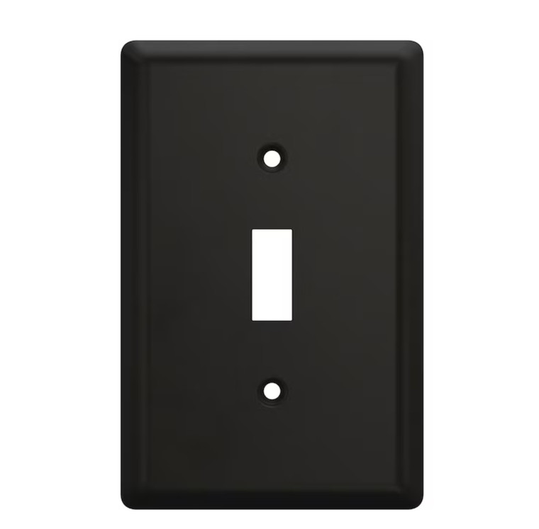 Simple Square W45063-FB Matte Black Single Switch Wall Plate Cover