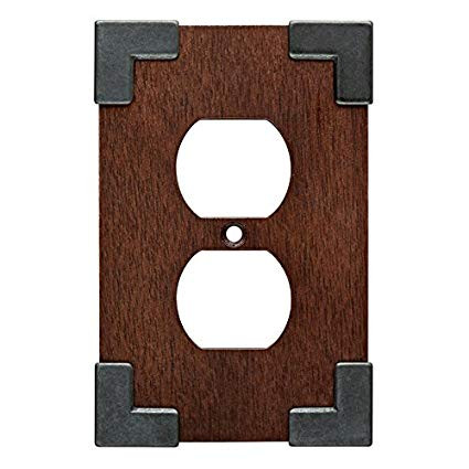 Brainerd Rowland 1-Gang Charcoal Ebony & Soft Iron Standard Single Receptacle Composite Wood Wall Plate
