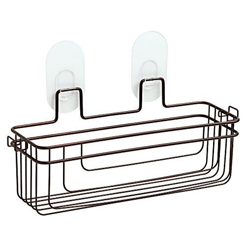 Franklin Brass 193205-CBZ IncrediGrip (No Drill) Single Storage Shower Basket for Shampoo, Conditioner, Cleanser, Classic Bronze