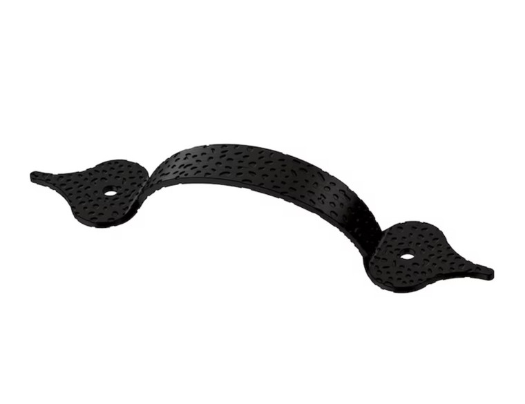 Allen + Roth Gerald 3 1/4" Front Mount Hammered Cabinet Pull Matte Black