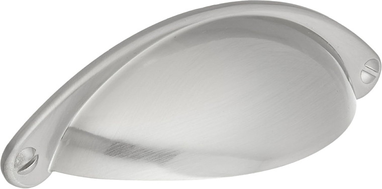 Style Selections 2 1/2" Arched Cup Cabinet Pull Satin Nickel Finish