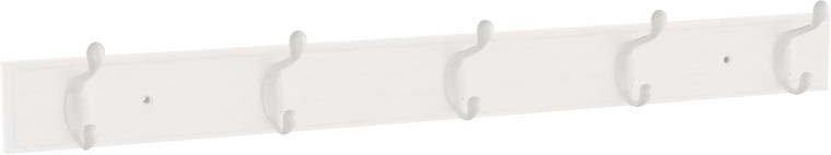 Franklin Brass 27" 5 Hook Coat/Hat Rail White w/ WhiteHooks