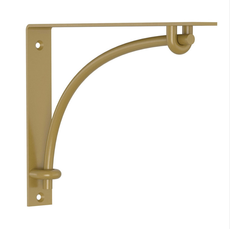 Franklin Brass Brushed Brass Modern Streamlined Decorative Shelf Bracket 2-Pack