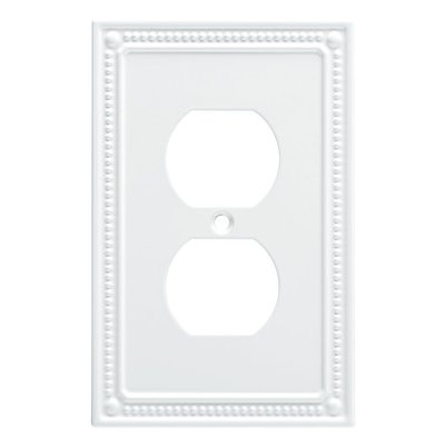 Franklin Brass W35059-PW Pure White Beaded Single Duplex Cover