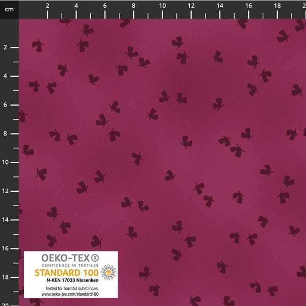 Stof European Quilting Colour Rhythm Butterfly Flowers Fuschia Fabric By Yd