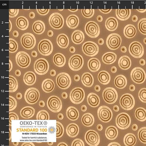 Stof European Quilting Colour Rhythm Graphic Circles Sand Cotton Fabric By Yd
