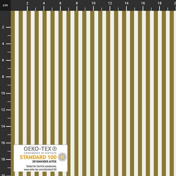 Stof European Quilting Essentials Stripes Olive Cotton Fabric By Yd