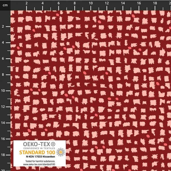 Stof European Quilting Colour Rhythm Checkered Dots Rose Fabric By Yd