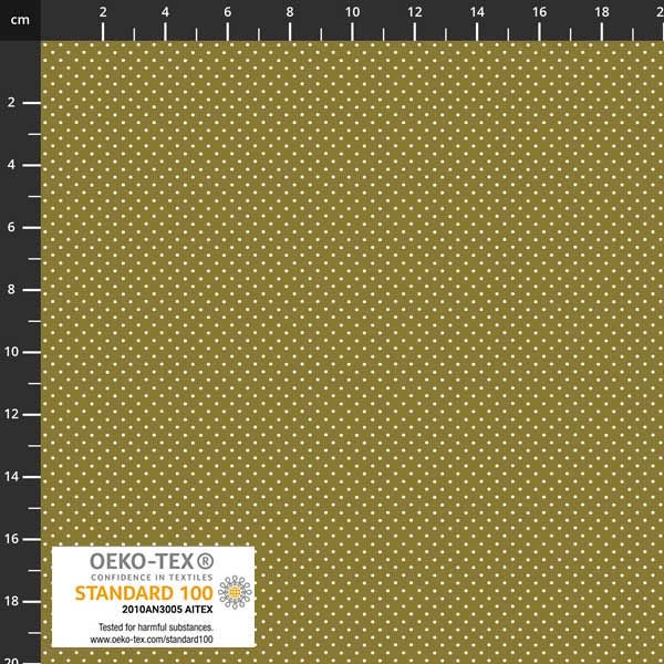 Stof European Quilting Essentials Sm Dots Olive Cotton Fabric By Yd
