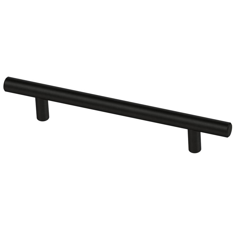 Liberty P01026C-FB Flat Black Bar Cabinet Drawer Pull Knob 5 1/16" Centers 4 Pack