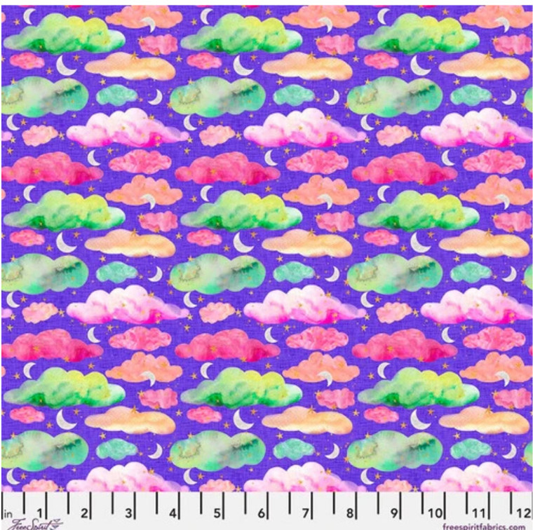 Free Spirit Mia Charro Magic Friends Magic Sky Violet Cotton Fabric By Yard