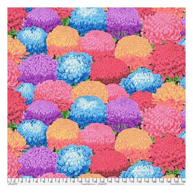 Snow Leopard Temple Garden Chrysanthemum Bed Multi Cotton Fabric By The Yard