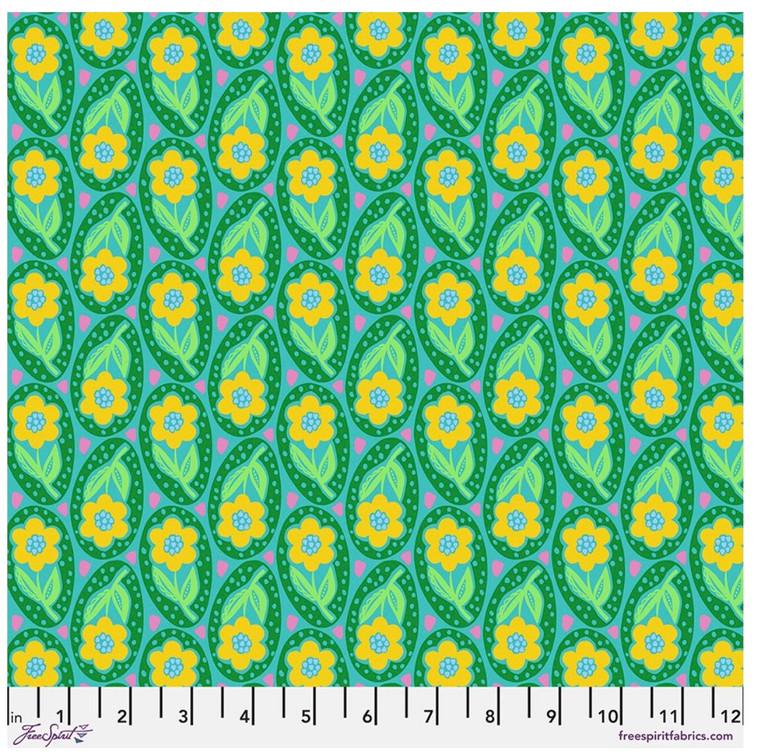 Free Spirit Anna Maria Horner Brave Giggle Grass Cotton Fabric By The Yard