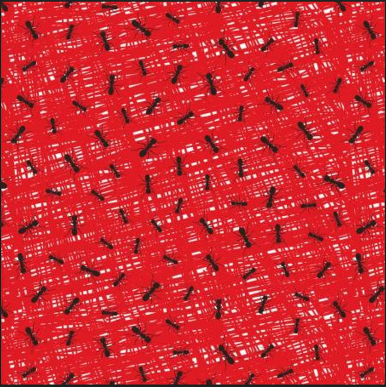 Henry Glass Peace, Love and BBQ Picnic Ants Red Cotton Fabric By The Yard