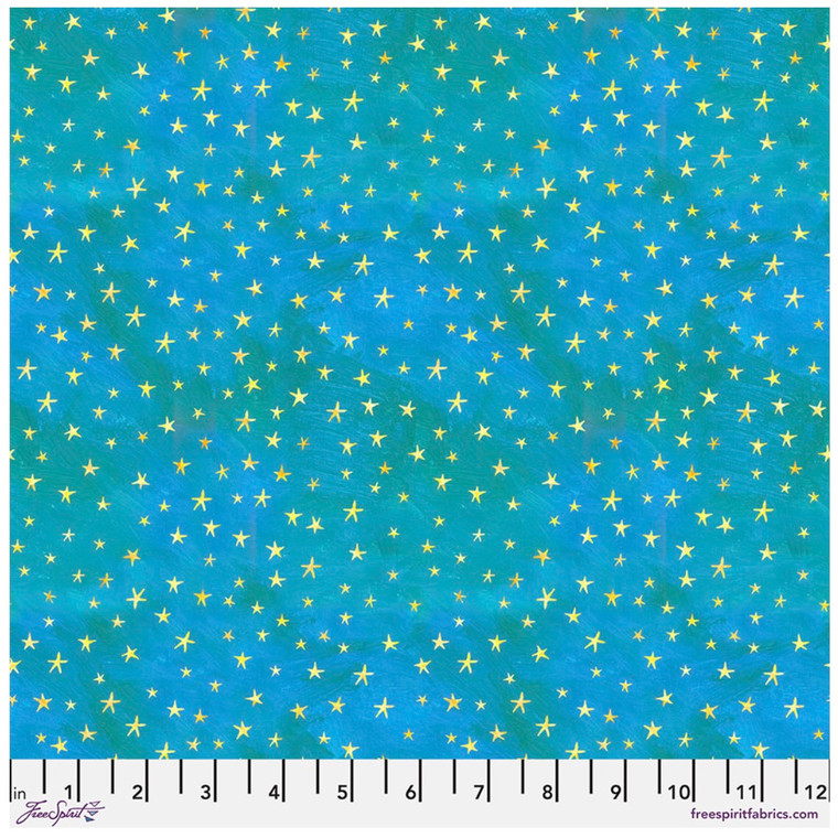 Free Spirit Mia Charro Magic Friends Twilight Teal Cotton Fabric By Yard