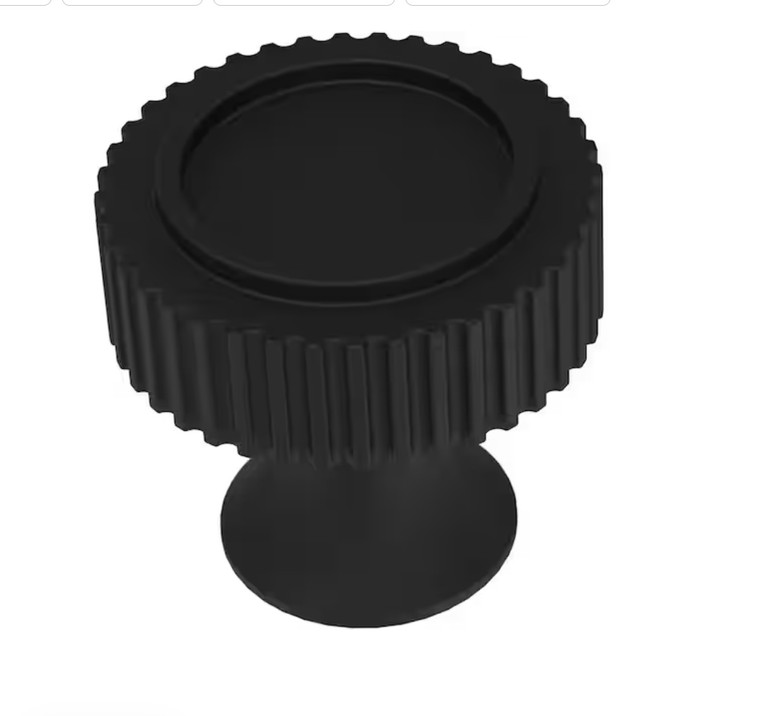 Liberty P45958C-FB 1 1/8" Structured Column Cabinet Drawer Knob Matte Black