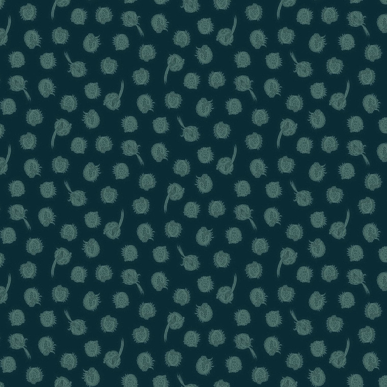 Henry Glass Willow Hollow Cameos Dk Blue Cotton Fabric By The Yard