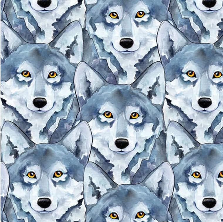 Blank Quilting Woodland Fantasy Wolves Gray Cotton Fabric By The Yard
