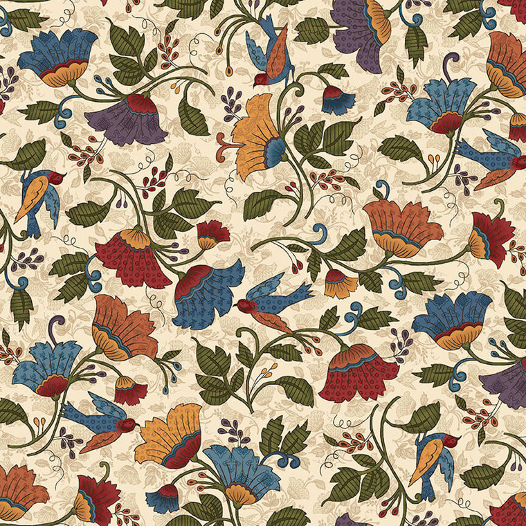 Blank Quilting Ashton Collection Lg Floral Ivory Cotton Fabric By The Yard