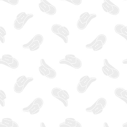 Blank Quilting Western Stock Cowboy Hats White Cotton Fabric By The Yard
