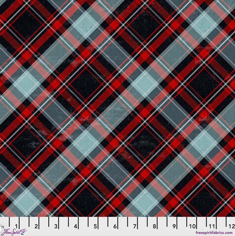 Tim Holtz Christmas Wonderland Winter Plaid Multi Cotton Flannel Fabric By Yard