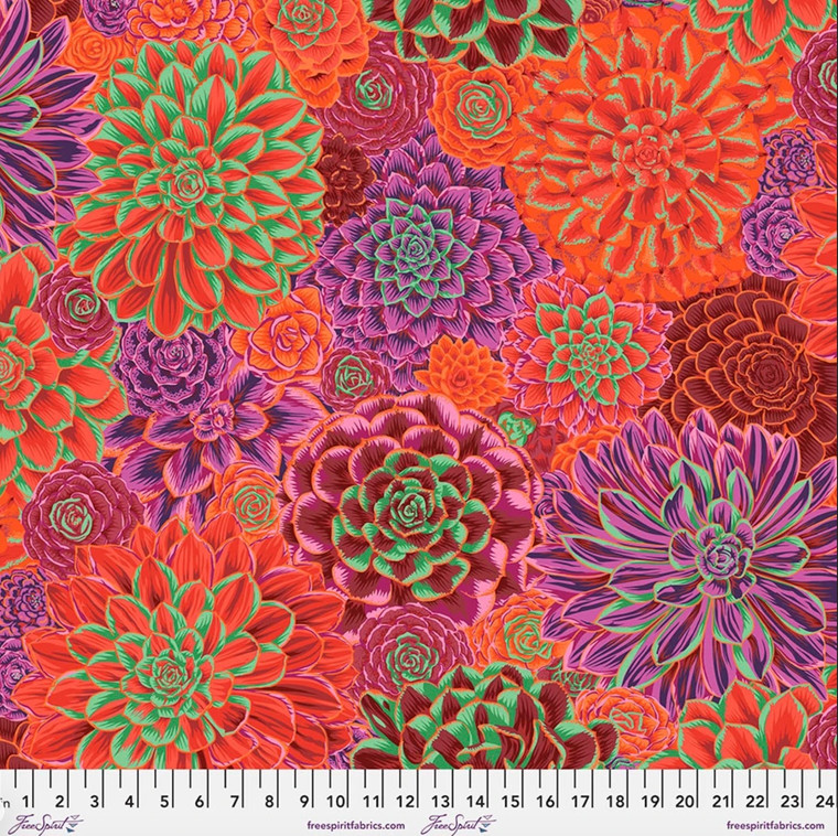 Free Spirit Philip Jacobs House Leeks Red Cotton Fabric By The Yard