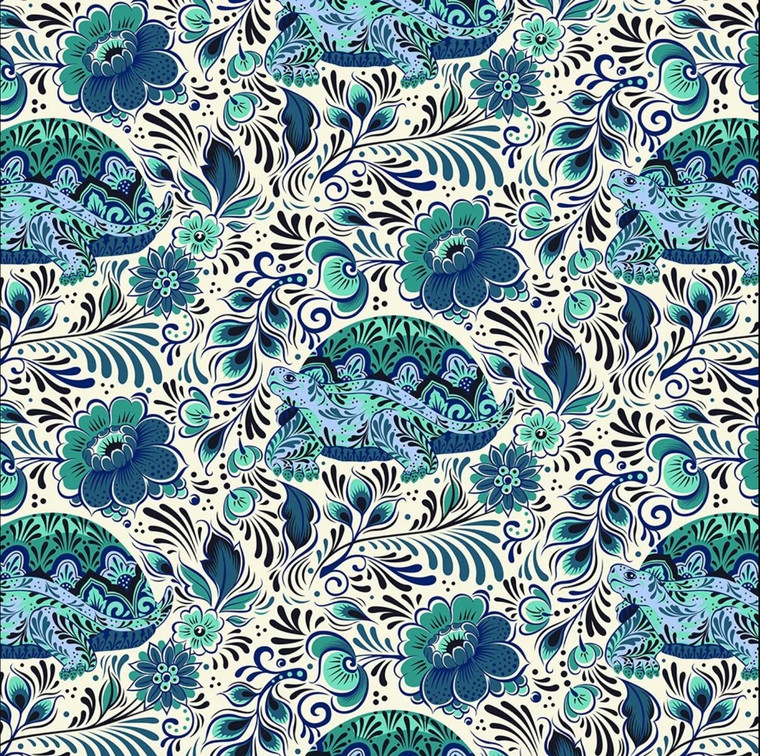 Free Spirit Tula Pink Besties No Rush Bluebell Cotton Fabric By Yard