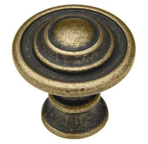 P07026-BAB Burnished Antique Brass Kentworth 1 1/4" Drawer Cabinet Knob