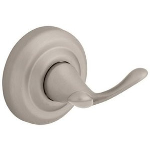 4602SN Kelsie Bath Double Robe Hook Satin Nickel Finish
