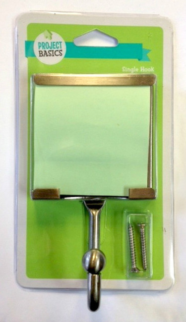 138635 Sticky Note Holder Single Hook Coat/Hat Rail  Satin Nickel