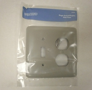 64362 Taupe Stamped Steel Single Switch/Duplex Cover Plate