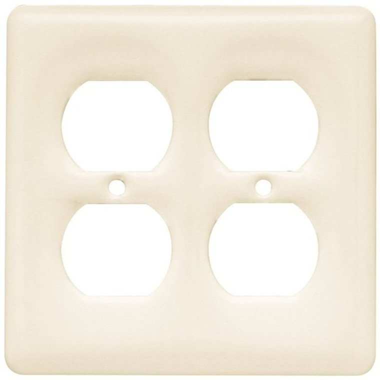 64478 Bisque Ceramic  Double Duplex Cover Plate